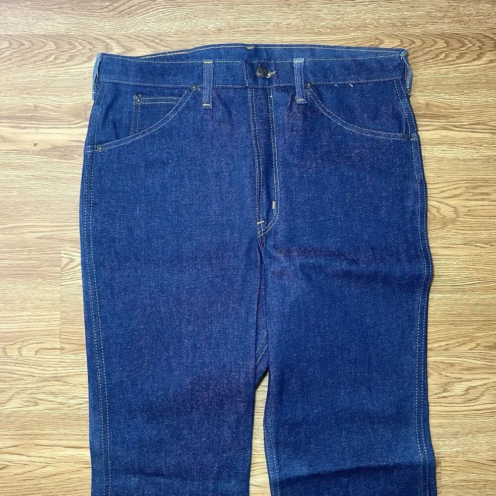 VTG 70s NOS Dee Cee Bootcut Flare Jeans Mens Sz 34x30 Western Cowboy Rodeo USA